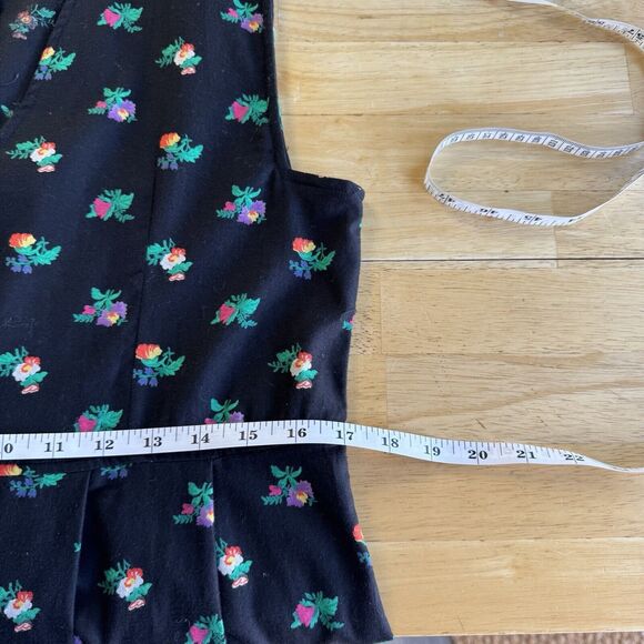 Vintage 80's Dress Cambridge Dry Goods Floral Pinafore Cottagecore Prairie Large - Picture 10 of 12